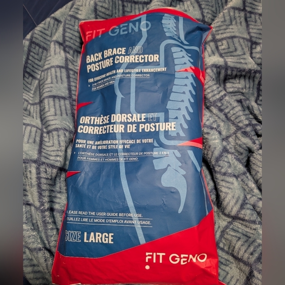 Fit Geno Back Brace and Posture Corrector Unisex Size Large (EUC)